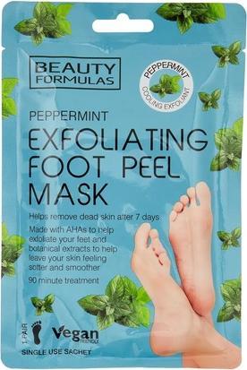 Beauty Formulas Schönheitsformeln Peeling Peeling Fussmaske mit Minzpfeffer, 1 Paar (Fussmaske)