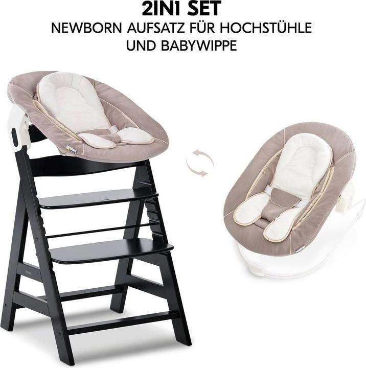 Produktbild Hauck Hochstühle Alpha Plus Black 4-tlg. Newborn Set - Hochstuhl (Hochstuhl)