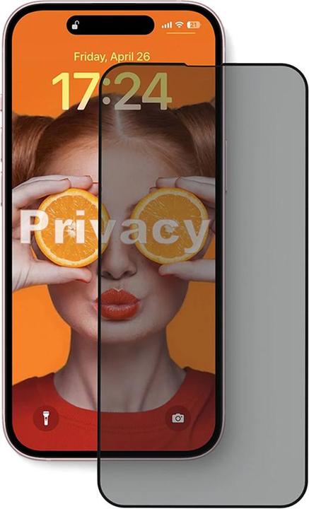 Actual product image Anank 2.5D Transparent Privacy (Korean LG Privacy Glue) armoured glass for iPhone 16 Pro (1 Piece, Apple iPhone 16 Pro)