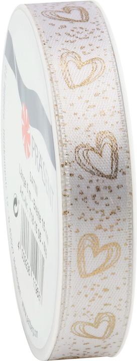 Productafbeelding Magni PRÄSENT trouwlint Brindisi wit/goud 15mmx4m (Cadeaulint, 1 x)