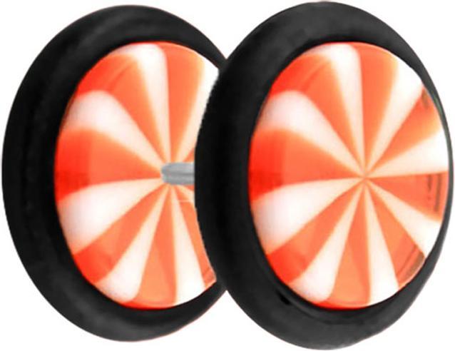 Produktbild Star Piercing Fake Plug Twistet orange (ohne Messing, Acryl)