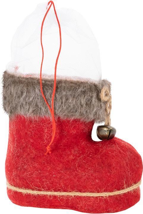 Immagine prodotto Idena Stivale di Babbo Natale rosso 14x8x13,5cm con copertura in feltro