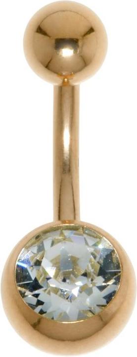 Immagine prodotto Bijouteria Piercing ventre (Cristallo premium, Rivestimento in PVD (colore oro), Acciaio chirurgico 316L)