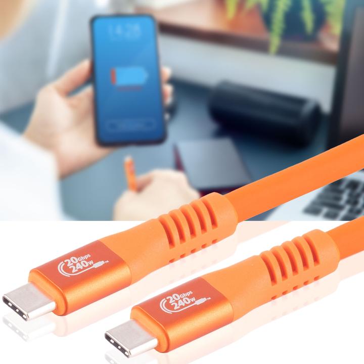 Produktbild S-Impuls 3er-Set Daten- & Schnellladekabel USB-C auf USB-C, orange, 0,5 m (0.50 m, USB 3.2 Gen 2x2)