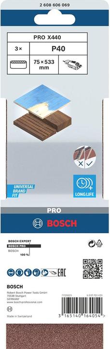 Produktbild Bosch Professional Zubehör PRO X440 Schleifband, 75 x 533 mm, G40 (40)