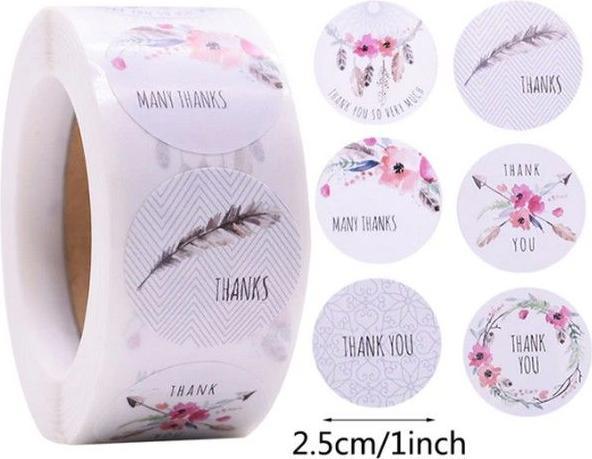 Produktbild MU Style FST Series Runde Aufkleber "Thank You" Stickers (Geschenkverzierung, 1 x)