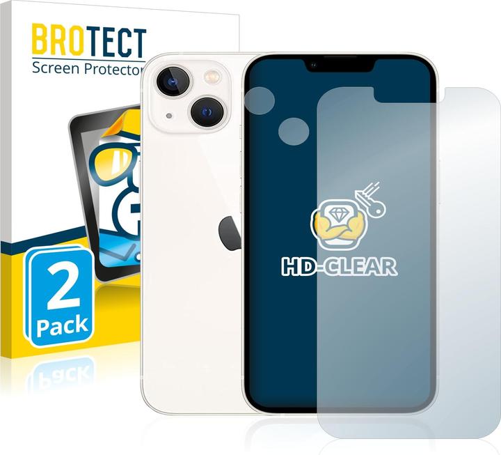 Produktbild BROTECT Schutzfolie Displayschutz Klar (2 Stück, Apple iPhone 13)
