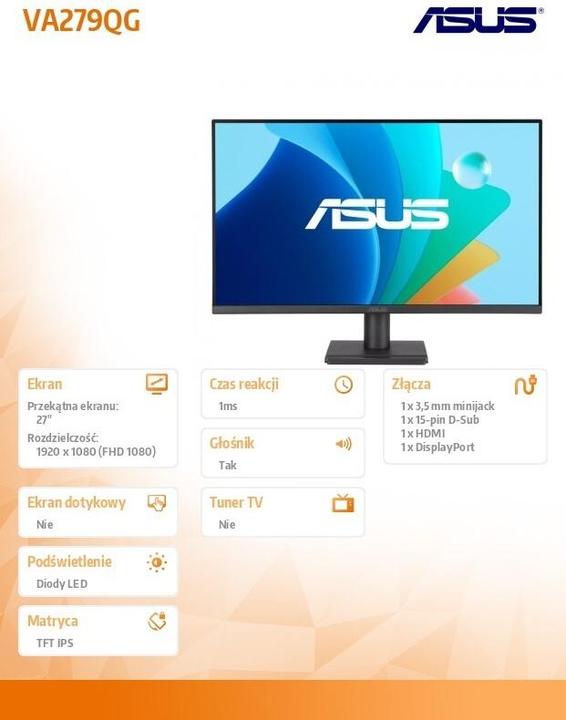Produktbild ASUS Eye Care VA279QG 68.6cm (16:9) FHD HDMI DP (1920 x 1080 Pixel, 27")