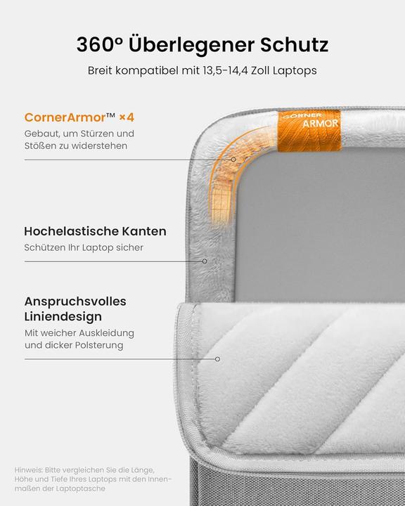 Actual product image tomtoc Wasserdichte Laptop-Schutzhülle (14", ASUS, Samsung, Toshiba, Lenovo, Dell, Acer, HP)