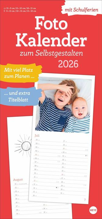 Produktbild Fotokalender zum Selbstgestalten 2026 (21 x 45 cm, Harter Einband, Deutsch)