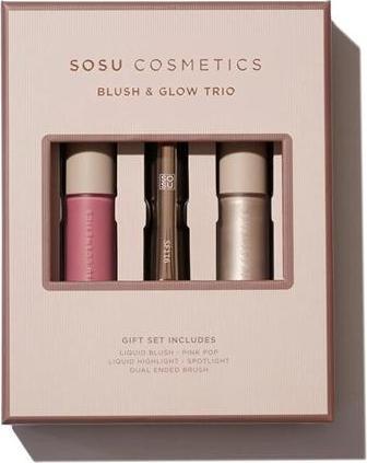 Actual product image Sosu Cosmetics Blush Glow Trio Gift Set Of Decorative Cosmetics