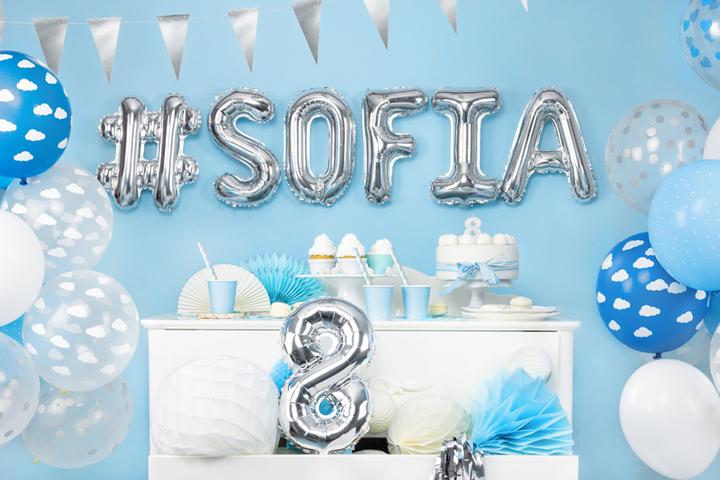 Produktbild Partydeco Zahlenballon Folie 8 Silber 35-40 cm (1 x)