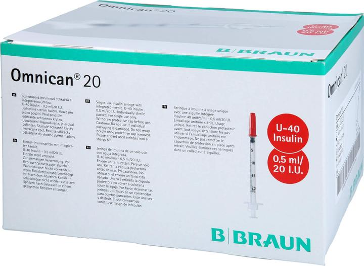 Produktbild B.Braun Insulin-Spritzen Omnican 20 0,3x8mm, 0,5 ml (Insulinspritze)