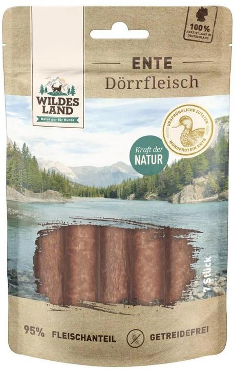 Produktbild Wildes Land Snack Dörrfleisch Ente, 7 Stk (Junior, Senior, Adult, 7 Stk., 180 g)