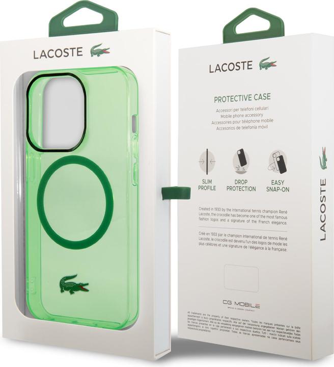 Immagine prodotto Lacoste LCHMP14XULON Custodia rigida iPhone 14 Pro Max 6,7" zielony/verde trasparente MagSafe (Apple iPhone 14 Pro Max)