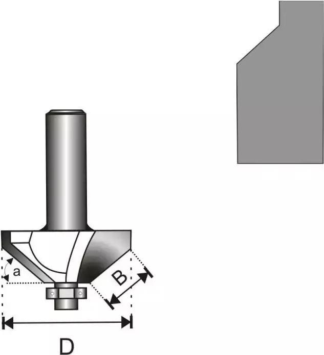 Image du produit Dedra Cutter bois 45 degrés. avec roulement broche 6 mm (07F101A)