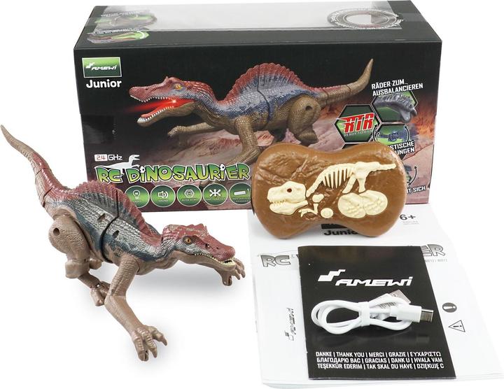 Immagine prodotto Amewi Spinosaurus RC Dinosauro 21 cm, RTR con luci e suoni
