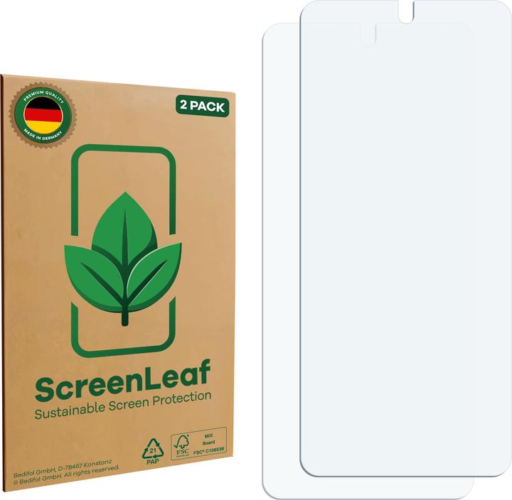 Actual product image ScreenLeaf Screen Protector sustainable Screen Protection, clear, anti-scratch (2 Piece, Oppo A40)