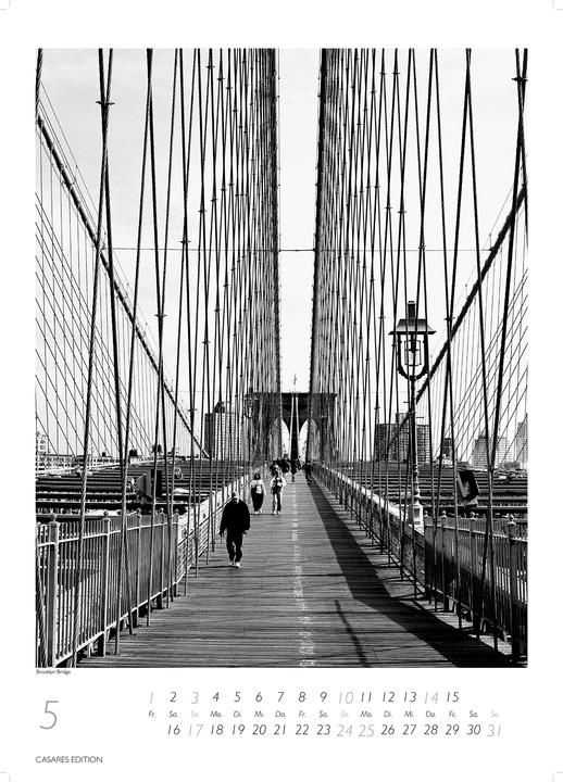 Actual product image New York schwarz-weiss 2026 L 59x42cm (No binding, German)