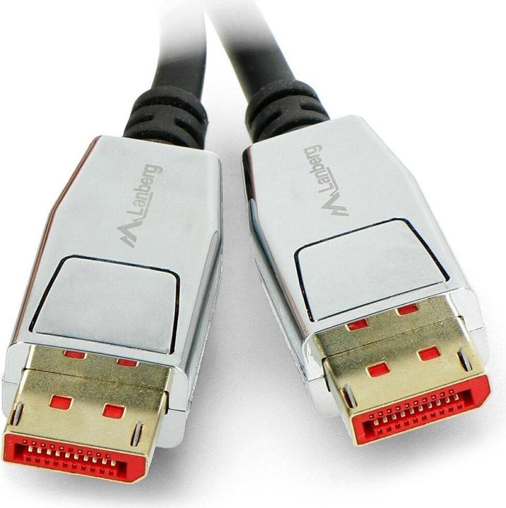 Actual product image Lanberg CA-DPDP-20CU-0010-BK DisplayPort cable 20 PIN V1.4 1m 8K (1 m, DisplayPort)