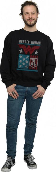 Actual product image Mens Justice League Movie Wonder Woman Flag Sweatshirt (XXL)