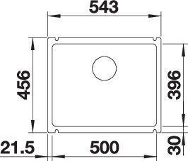 Produktbild Blanco Subline 500-U (Unterbauspüle, 54.30 cm, 45.60 cm)