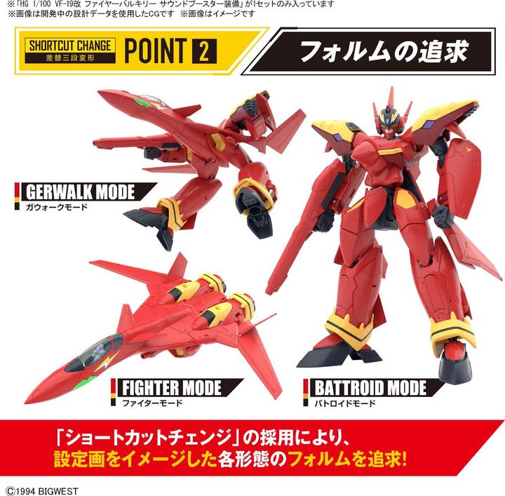 Immagine prodotto Bandai MACROSS -HG 1/100 VF-19 Custom Fire Valkyrie w/ sound Boost -Model Kit