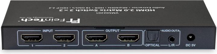 Actual product image FeinTech VMS02201 HDMI 2.0 Matrix Switch 2x2 mit Audio Extractor