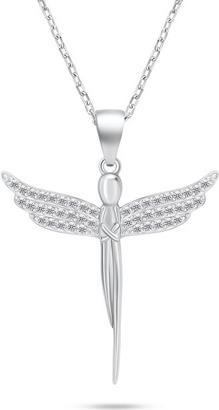 Brilio Silver - Charming silver necklace Angel with zircons NCL132W