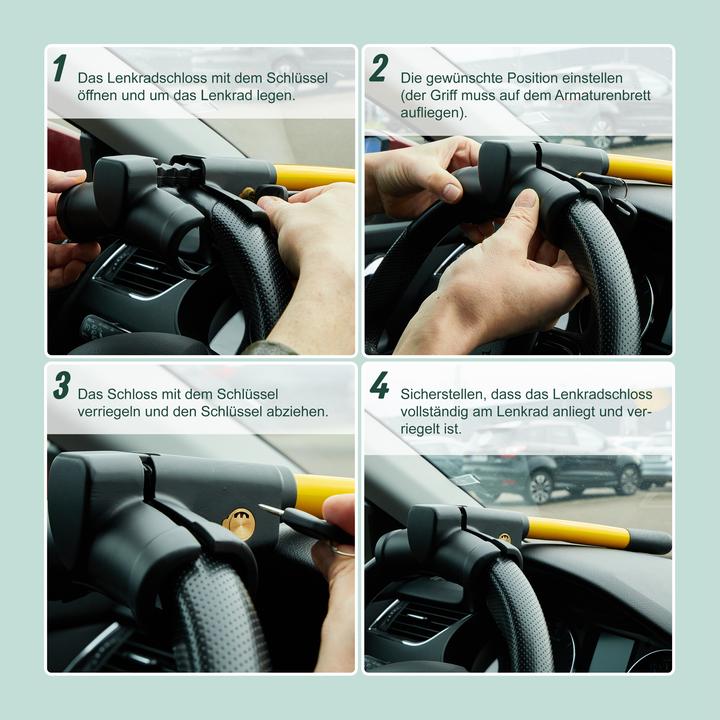 Actual product image Relaxdays Steering wheel lock