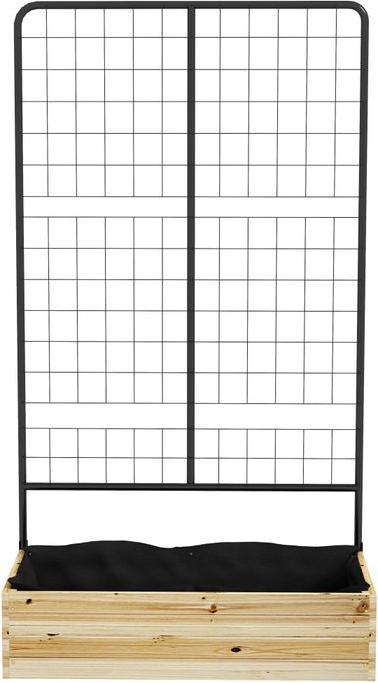 Produktbild Swisshandel24 Hochbeet mit Rankhilfe, Pflanzkasten aus Holz, Kräuterbeet, Blumenkasten für Garten, Balkon, Naturho