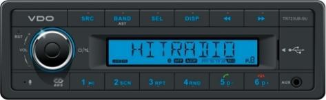Vdo TR723UB-BU FM RDS Tuner USB/AUX/BT 24V korte sleuf