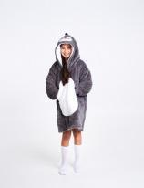 Produktbild Konjac Sponge Noxxiez Hoodie-Decke – Pinguin – 160 cm