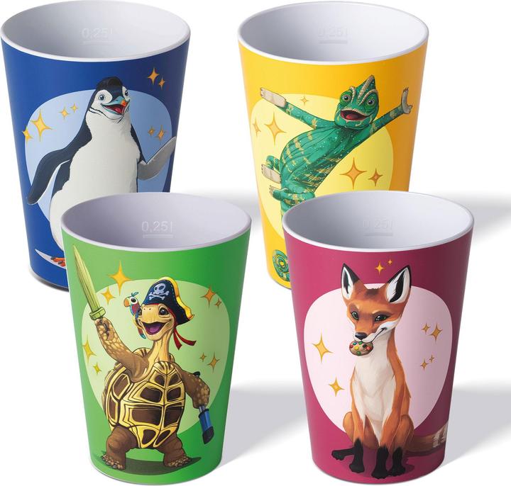 Actual product image Awave The school of magical animals - drinking cup set, 250 ml, made of rPET (0.25 l, 4 x)