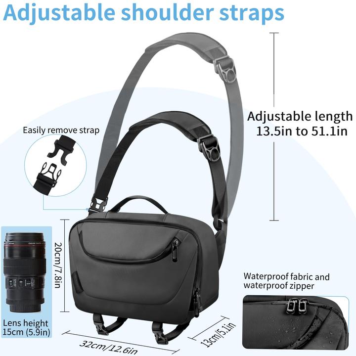 Produktbild Only-Bags.Store DSLR-Kameratasche, SLR-Fototasche, Kameratasche zum Aufhängen, wasserdichte Kameratasche mit (Kamera Schultertasche)