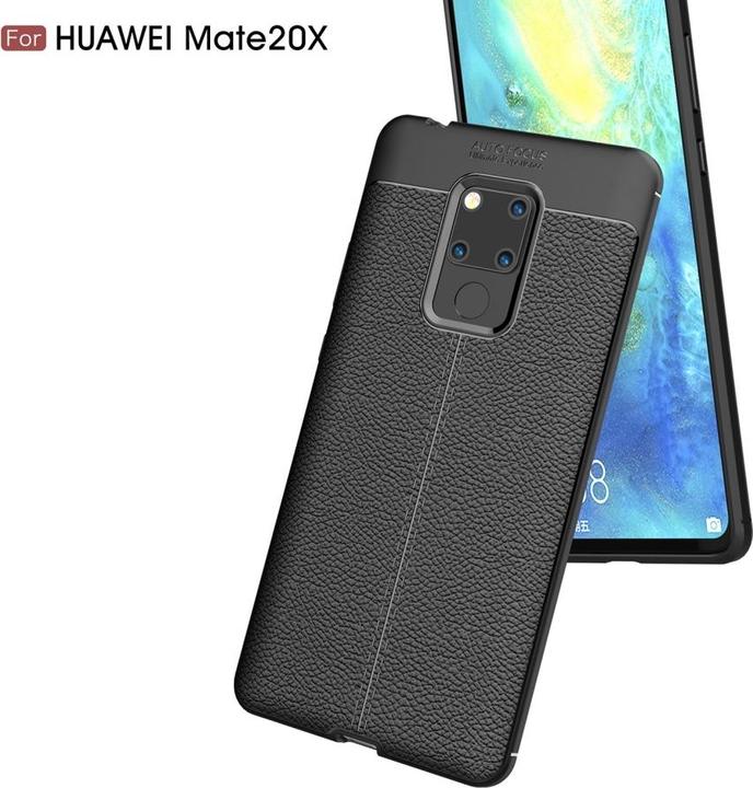 Actual product image Screenguard Huawei Mate 20 X Case Leather Design TPU Cover (Mate 20 X)