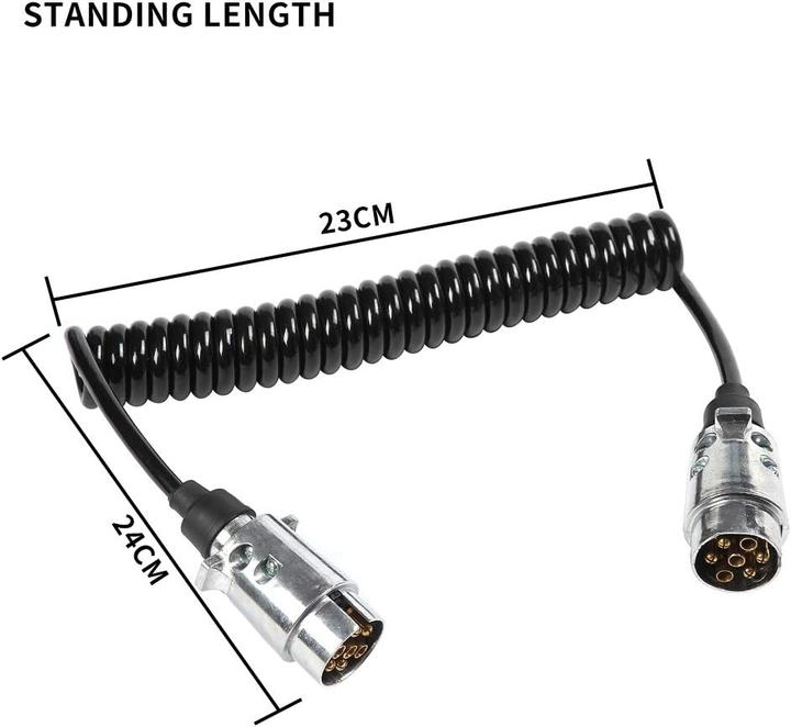 Produktbild Etuker Anhänger Verlängerungskabel 7-polig, 2m Spiraladapter