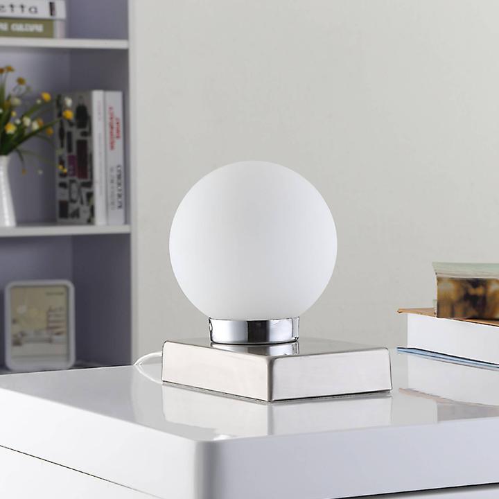 Produktbild Lindby Naomi Tischleuchte Opal/Chrome (E14)