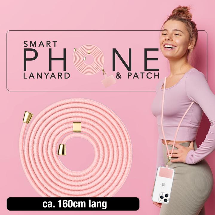 Actual product image Nalia Handyband + Pad für Hülle zum Umhängen, Karabinerhaken Anhänger aus Metall (gold)
