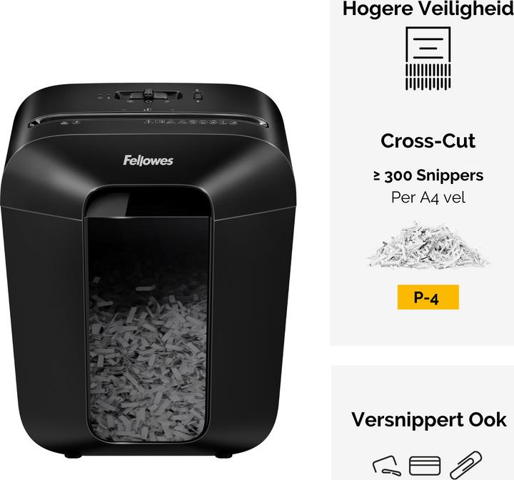 Actual product image Fellowes Powershred LX45 P-4 document shredder, 8 pages (Particle cut)