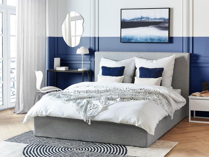 Actual product image Beliani Upholstered bed grey with storage space 160 x 200 cm LORIENT (160 x 200 cm)