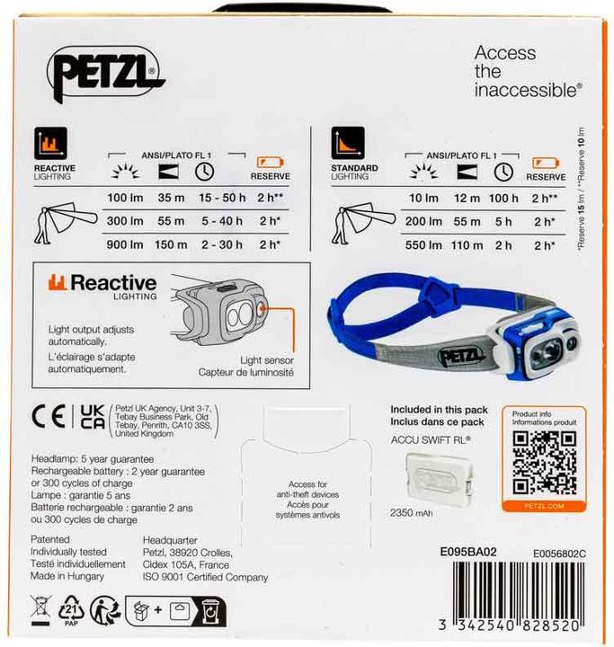 Immagine prodotto Petzl Swift RL (900 lm)