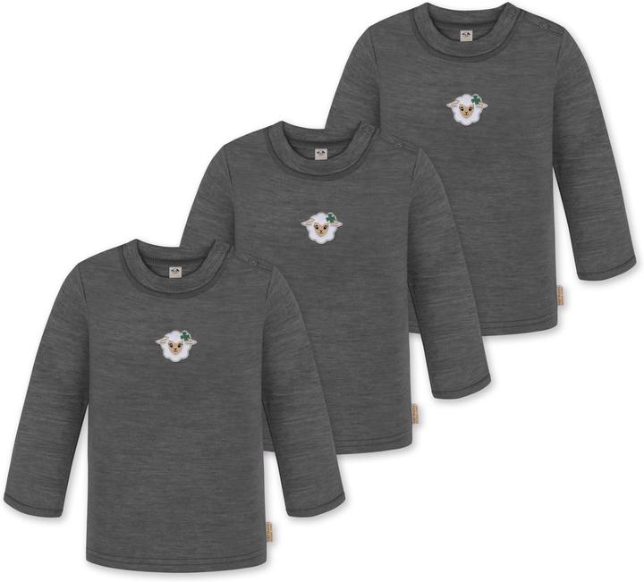 Normani 3er Pack Baby Merino Longsleeve „Taupo" - 9467