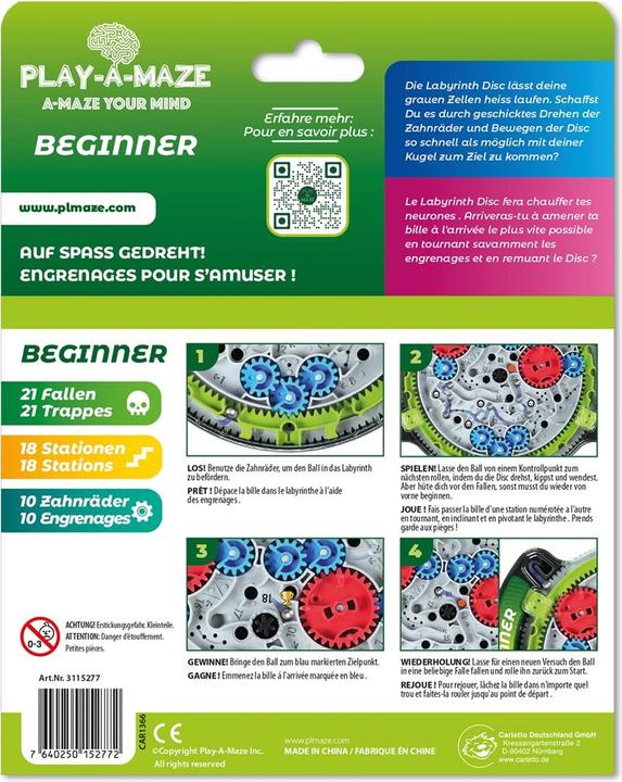 Actual product image Play-a-maze Labyrinth Travel Disc BEGINNER (d,f) (German, French)