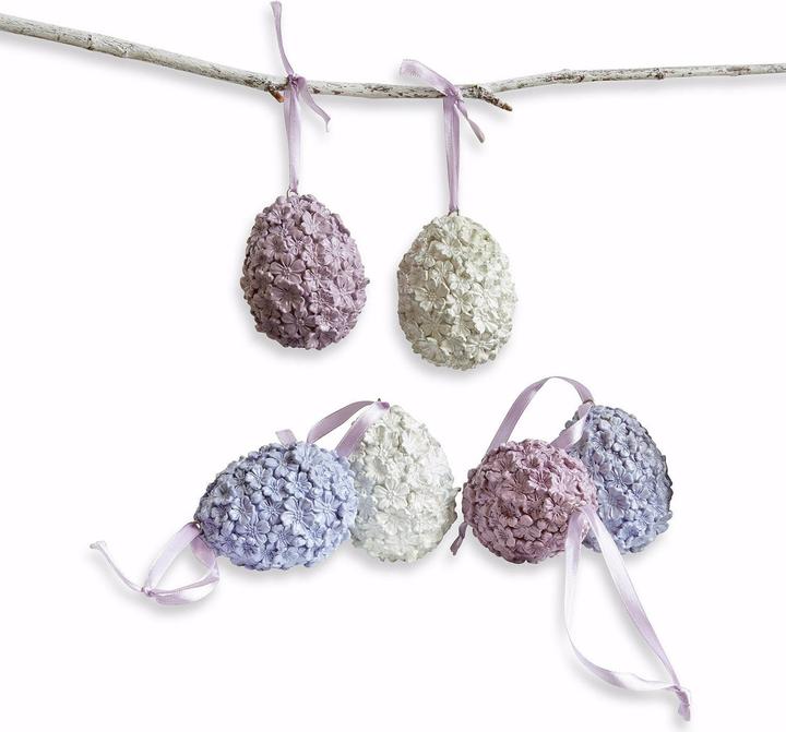 Produktbild Loberon Osterei 6er Set Rigaud lila/weiss (6 x, 5, 5 cm, H, B)