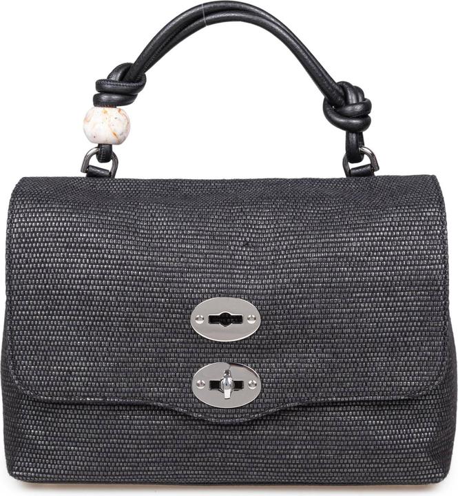 Actual product image Zanellato postina midollino s bag in raffia color black