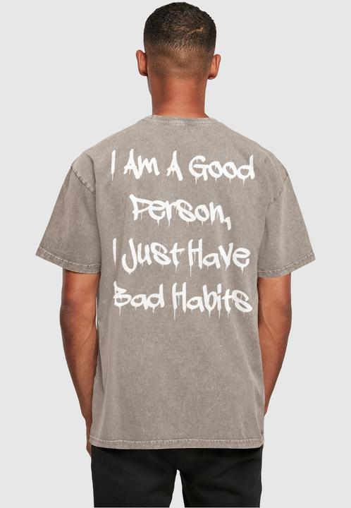 Actual product image Merchcode Bad Habits Acid Washed Heavy Oversized Tee - 112633 (XXL)