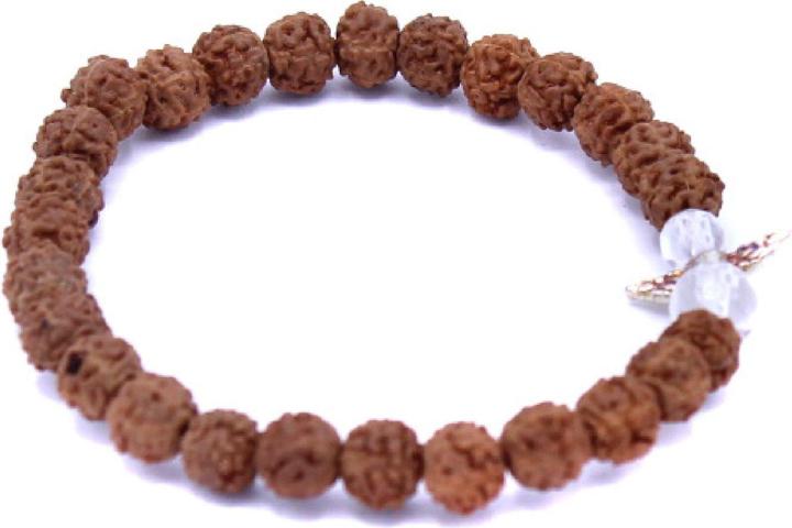 Rudraksha Schutzeng.Edels.armb.R304-130 (Edelsteinkugeln 4mm)