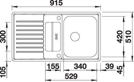 Actual product image Blanco Classic Pro 5 S-IF (Fitted sink, 51 cm, 91.50 cm)