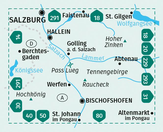 Energy Label Hiking map 15 Tennengebirge, Hochkönig, Hallein, Bischofshofen 1:50,000